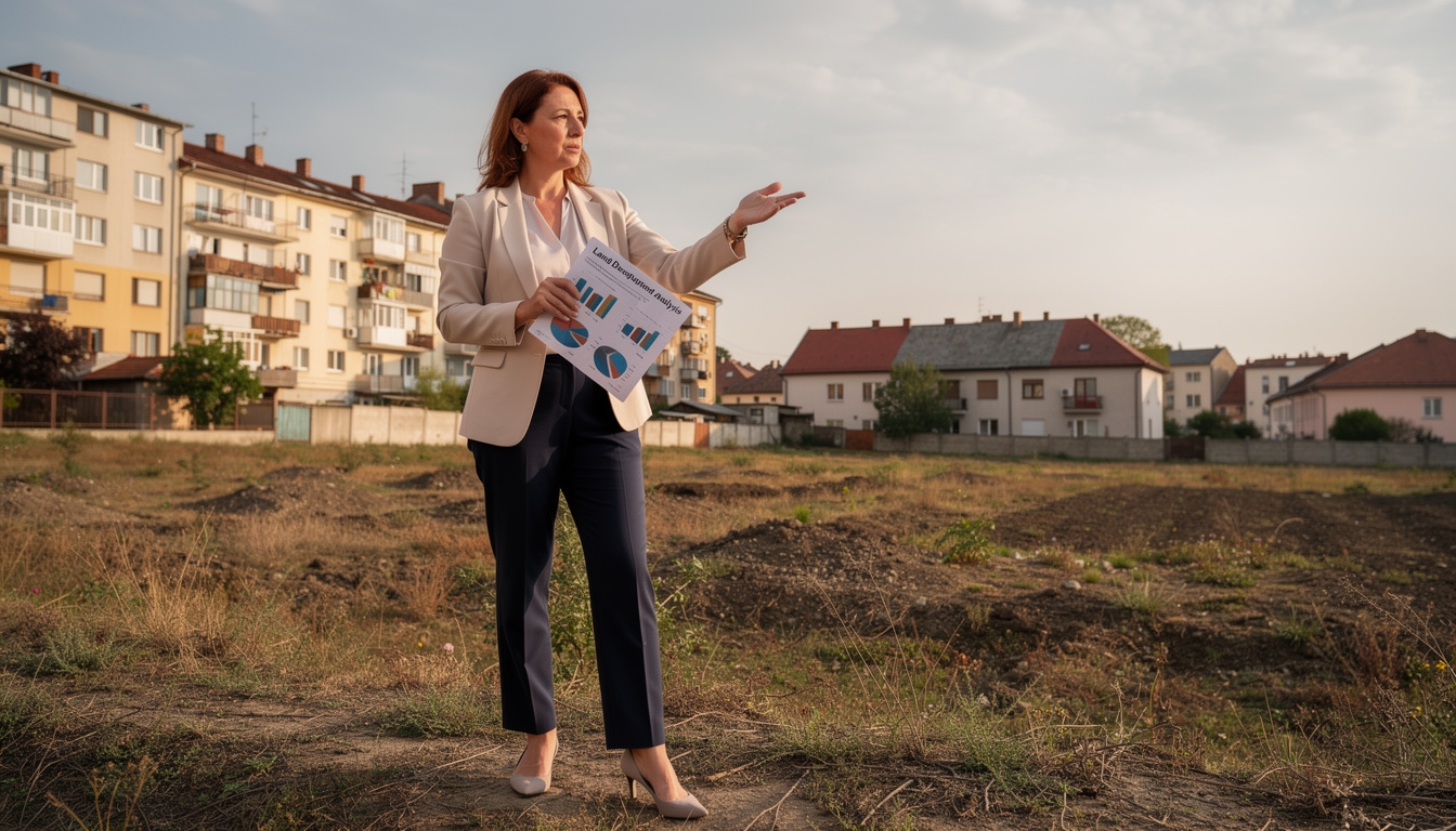 Proprietar de teren consultând analiză de amplasament
